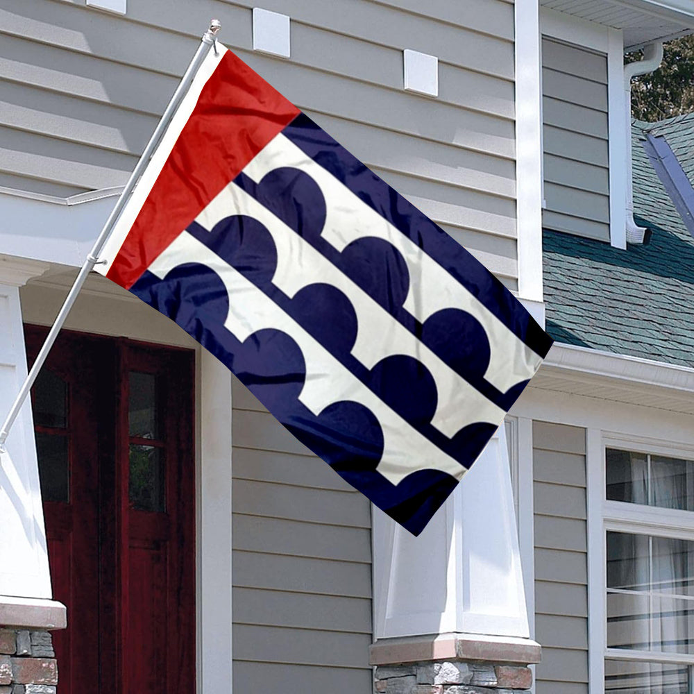 City of Des Moines (Iowa, USA) Flag: 3x5ft Man Cave American Iowa Modern Geometric Art Style Decor Banner