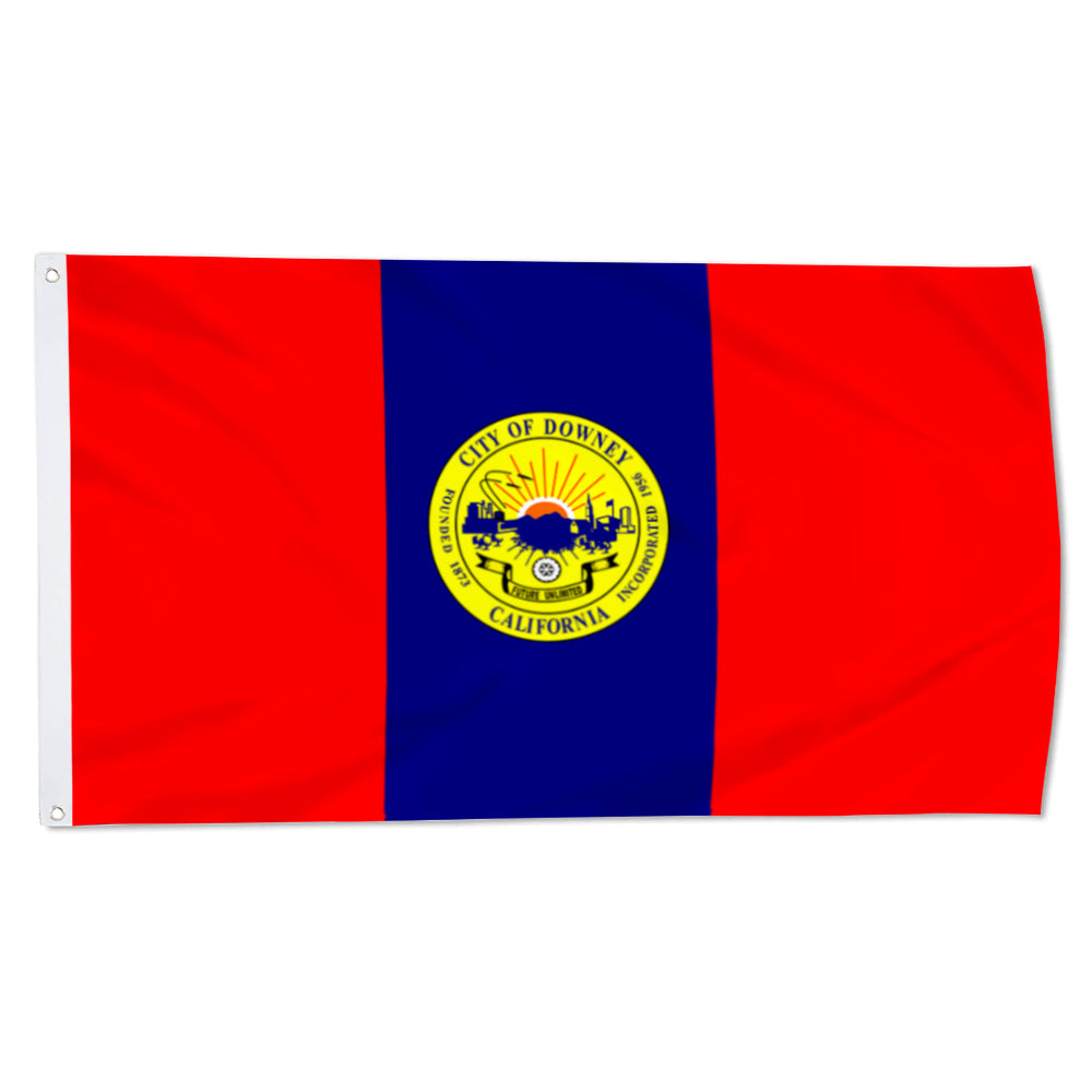 City of Downey (California, USA) Flag: 3x5ft Man Cave American California Urban Development Style Decor Banner