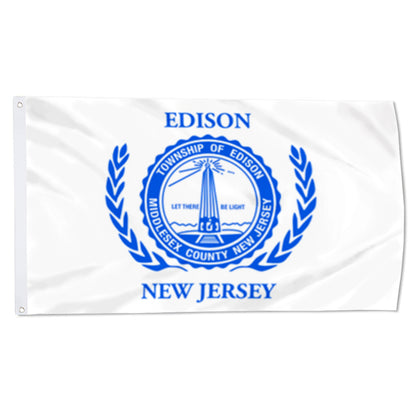 City of Edison (New Jersey, USA) Flag: 3x5ft Man Cave American New Jersey Innovation Memorial Style Decor Banner
