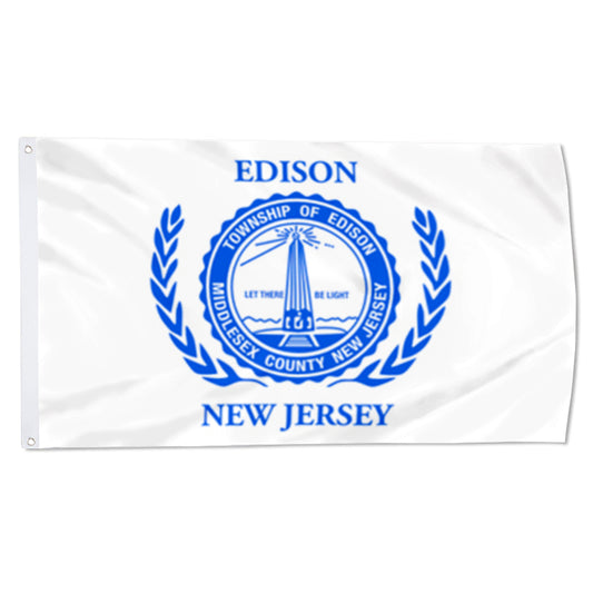 City of Edison (New Jersey, USA) Flag: 3x5ft Man Cave American New Jersey Innovation Memorial Style Decor Banner