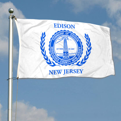 City of Edison (New Jersey, USA) Flag: 3x5ft Man Cave American New Jersey Innovation Memorial Style Decor Banner