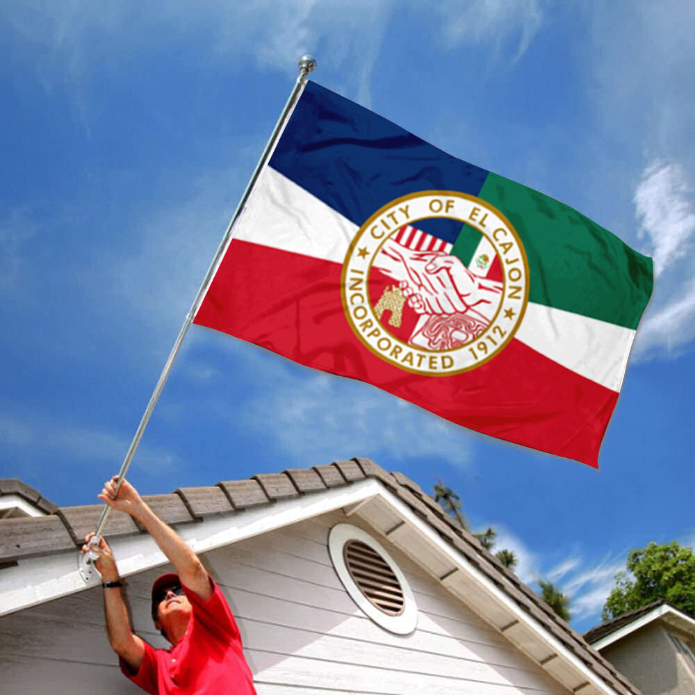City of El Cajon (California, USA) Flag: 3x5ft Man Cave American California Multicultural Integration Style Decor Banner