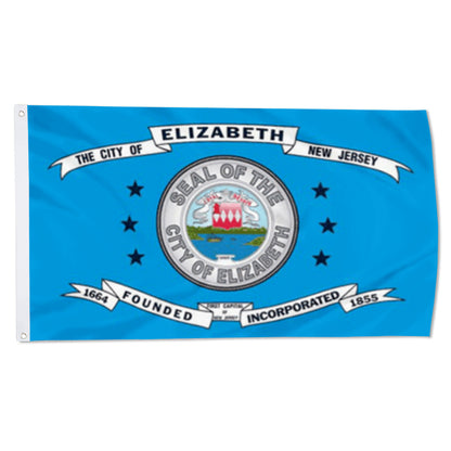 City of Elizabeth (New Jersey, USA) Flag: 3x5ft Man Cave American New Jersey Historical Heritage Style Decor Banner