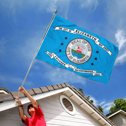 City of Elizabeth (New Jersey, USA) Flag: 3x5ft Man Cave American New Jersey Historical Heritage Style Decor Banner