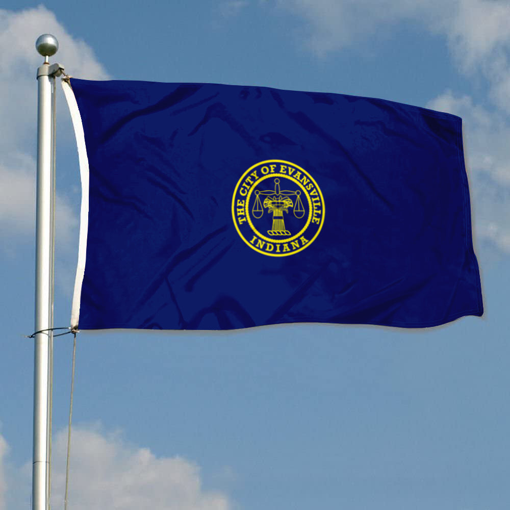 City of Evansville (Indiana, USA) Flag: 3x5ft Man Cave American Indiana Justice Solemn Style Decor Banner