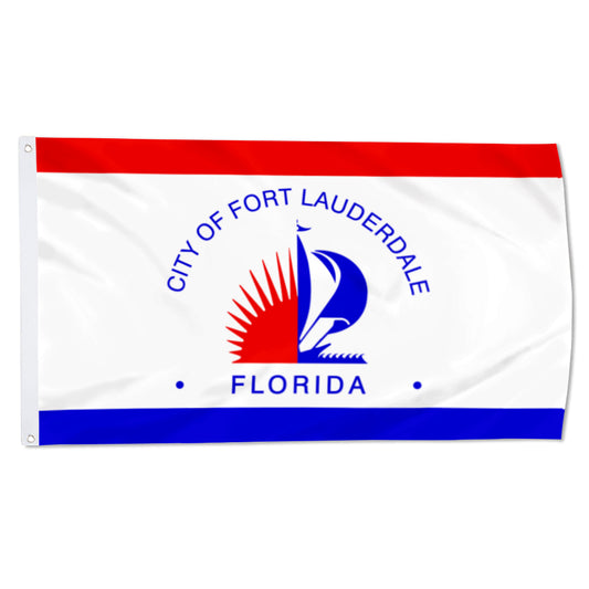City of Fort Lauderdale (Florida, USA) Flag: 3x5ft Man Cave American Florida Coastal Resort Style Decor Banner