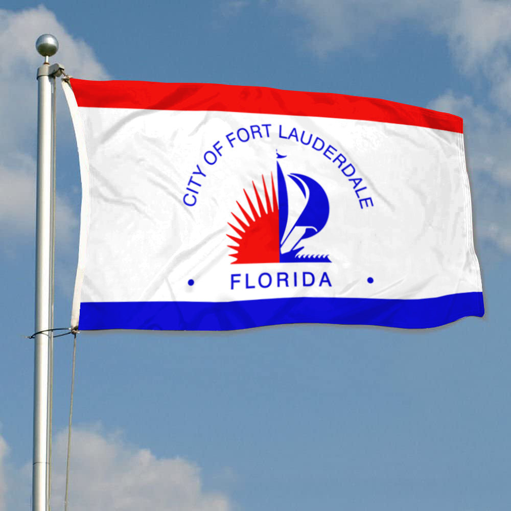 City of Fort Lauderdale (Florida, USA) Flag: 3x5ft Man Cave American Florida Coastal Resort Style Decor Banner