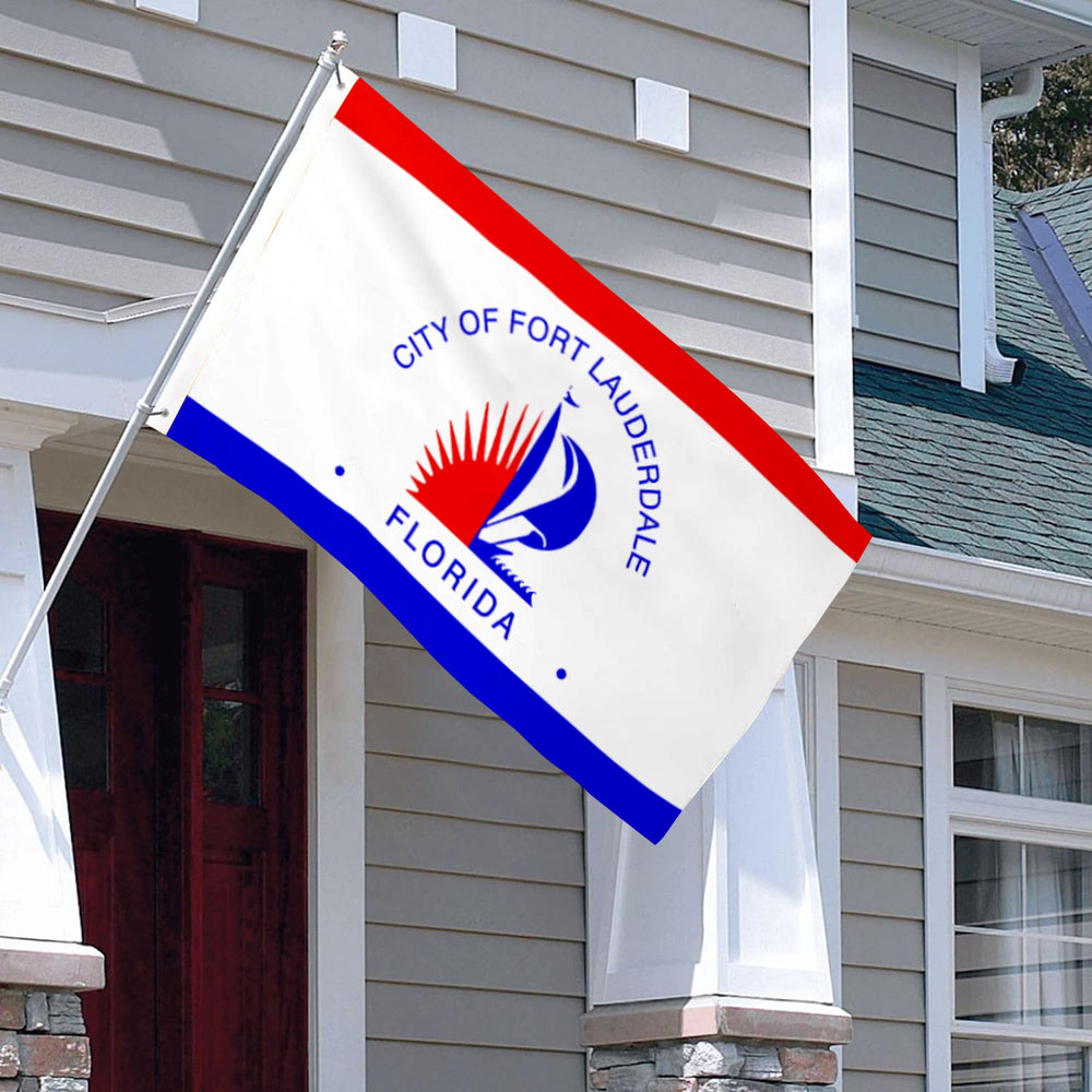 City of Fort Lauderdale (Florida, USA) Flag: 3x5ft Man Cave American Florida Coastal Resort Style Decor Banner