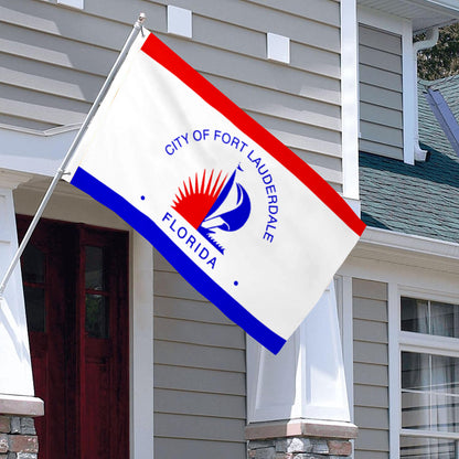 City of Fort Lauderdale (Florida, USA) Flag: 3x5ft Man Cave American Florida Coastal Resort Style Decor Banner