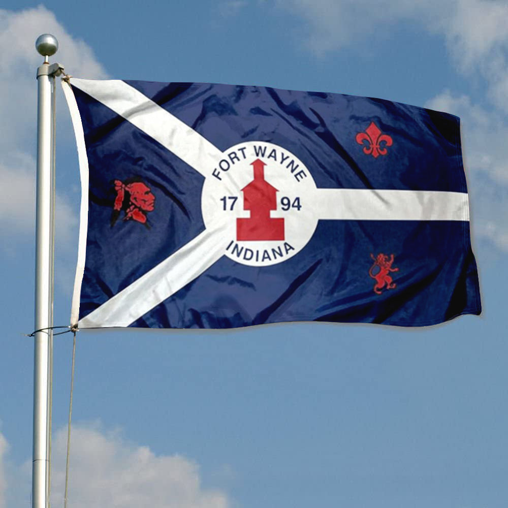 City of Fort Wayne (Indiana, USA) Flag: 3x5ft Man Cave American Indiana Diversified Historical Style Decor Banner