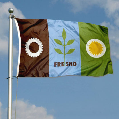 City of Fresno (California, USA) Flag: 3x5ft Man Cave American California Diversified Development Style Decor Banner