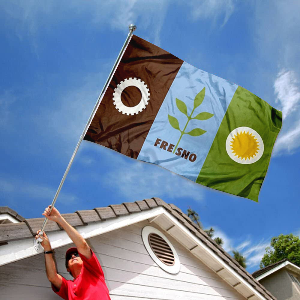 City of Fresno (California, USA) Flag: 3x5ft Man Cave American California Diversified Development Style Decor Banner
