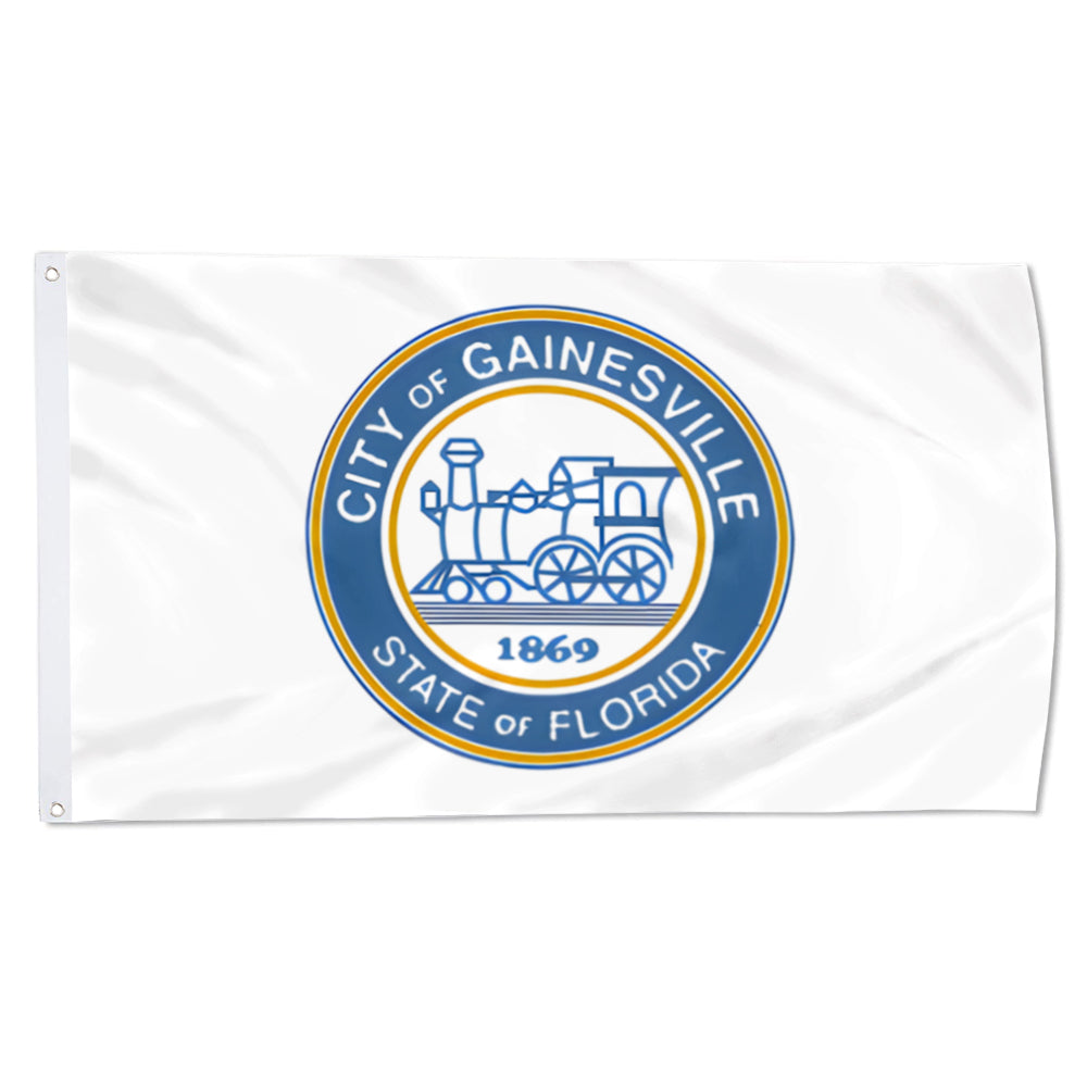 City of Gainesville (Florida, USA) Flag: 3x5ft Man Cave American Florida Railroad Historical Style Decor Banner