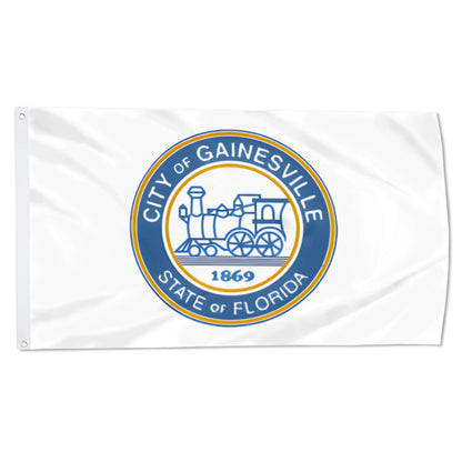 City of Gainesville (Florida, USA) Flag: 3x5ft Man Cave American Florida Railroad Historical Style Decor Banner