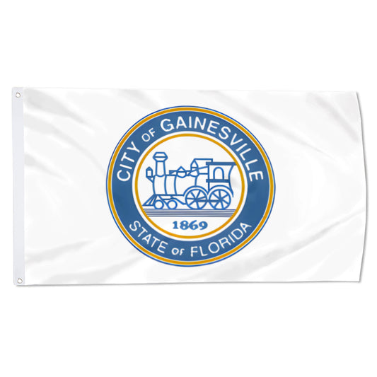 City of Gainesville (Florida, USA) Flag: 3x5ft Man Cave American Florida Railroad Historical Style Decor Banner