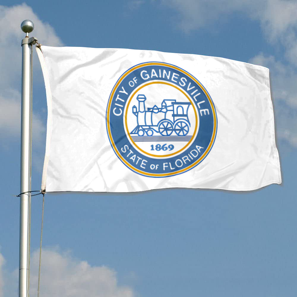 City of Gainesville (Florida, USA) Flag: 3x5ft Man Cave American Florida Railroad Historical Style Decor Banner