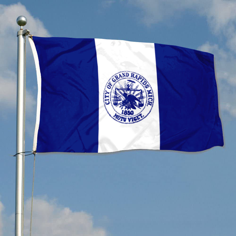 City of Grand Rapids (Michigan, USA) Flag: 3x5ft Man Cave American Michigan Justice Historical Style Decor Banner