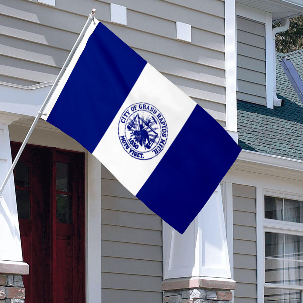 City of Grand Rapids (Michigan, USA) Flag: 3x5ft Man Cave American Michigan Justice Historical Style Decor Banner