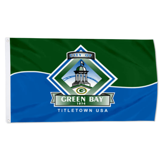 City of Green Bay (Wisconsin, USA) Flag: 3x5ft Man Cave American Wisconsin Sports City Style Decor Banner