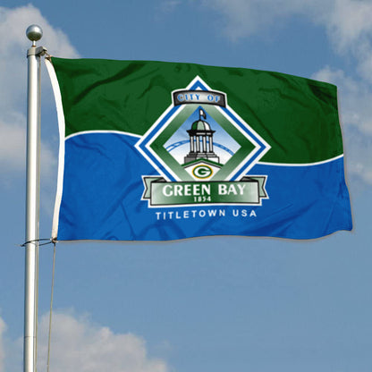 City of Green Bay (Wisconsin, USA) Flag: 3x5ft Man Cave American Wisconsin Sports City Style Decor Banner