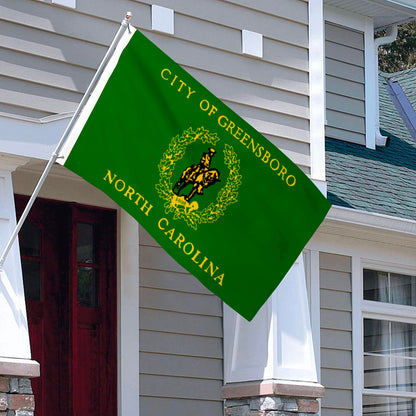 City of Greensboro (North Carolina, USA) Flag: 3x5ft Man Cave American North Carolina Historical Logo Style Decor Banner