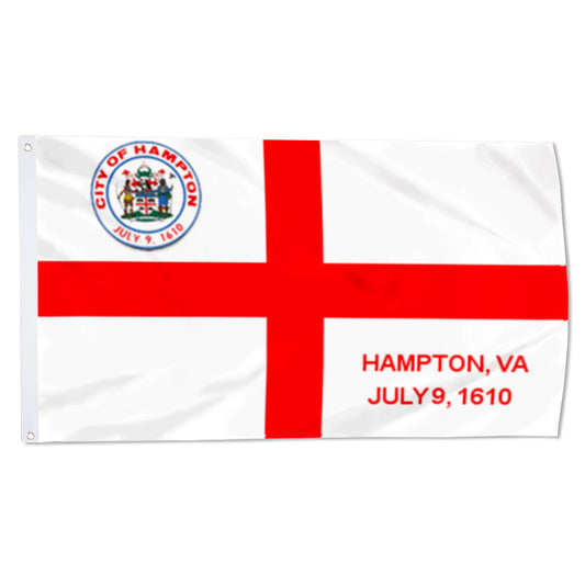 City of Hampton (Virginia, USA) Flag: 3x5ft Man Cave American Virginia Colonial Historical Style Decor Banner