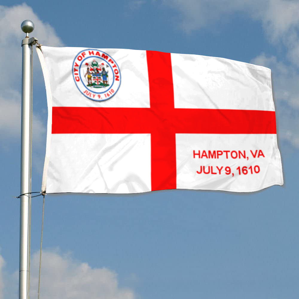 City of Hampton (Virginia, USA) Flag: 3x5ft Man Cave American Virginia Colonial Historical Style Decor Banner
