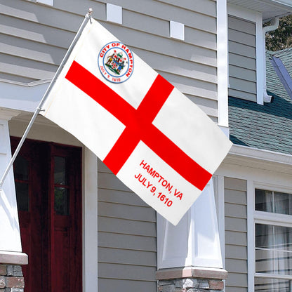City of Hampton (Virginia, USA) Flag: 3x5ft Man Cave American Virginia Colonial Historical Style Decor Banner