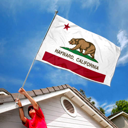 City of Hayward (California, USA) Flag: 3x5ft Man Cave American California State Emblem Regional Style Decor Banner