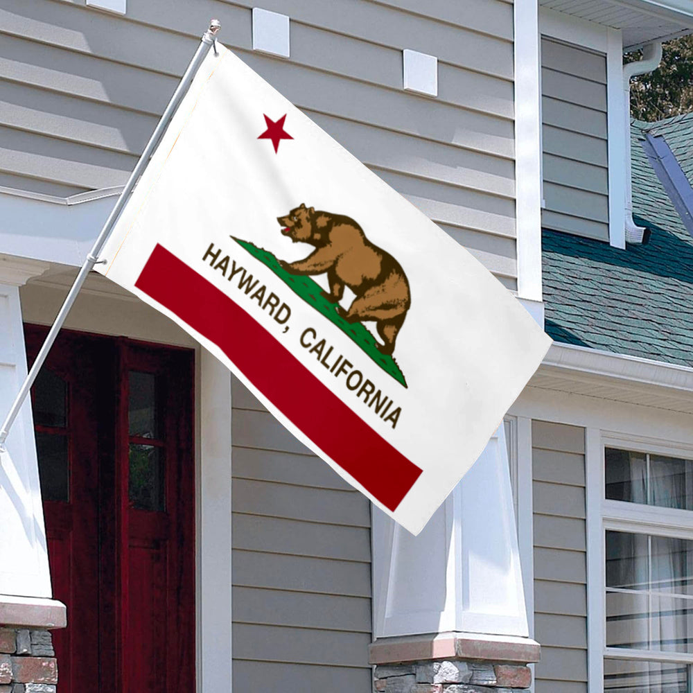 City of Hayward (California, USA) Flag: 3x5ft Man Cave American California State Emblem Regional Style Decor Banner