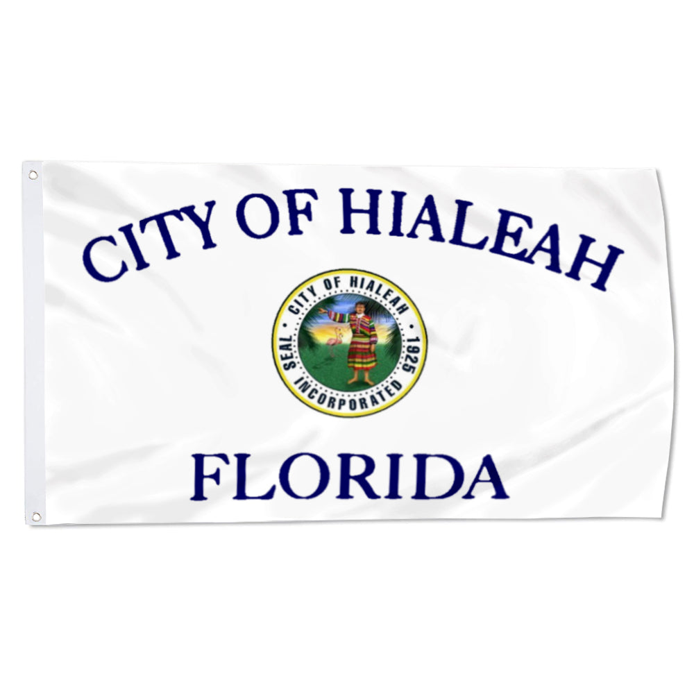 City of Hialeah (Florida, USA) Flag: 3x5ft Man Cave American Florida Regional Folk Style Decor Banner