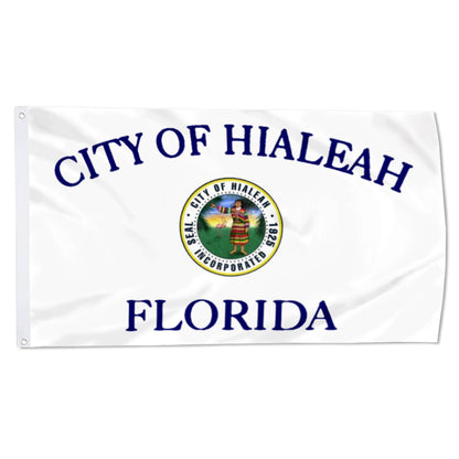 City of Hialeah (Florida, USA) Flag: 3x5ft Man Cave American Florida Regional Folk Style Decor Banner
