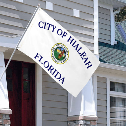City of Hialeah (Florida, USA) Flag: 3x5ft Man Cave American Florida Regional Folk Style Decor Banner