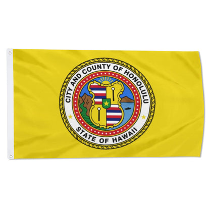 City and County of Honolulu (Hawaii, USA) Flag: 3x5ft Man Cave American Hawaii Island Regional Style Decor Banner