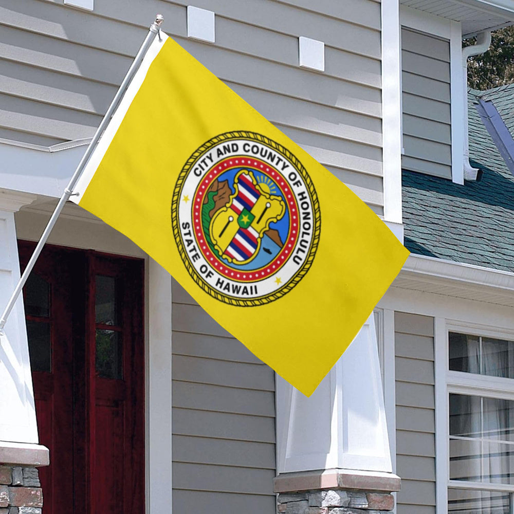 City and County of Honolulu (Hawaii, USA) Flag: 3x5ft Man Cave American Hawaii Island Regional Style Decor Banner