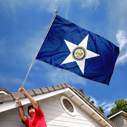 City of Houston (Texas, USA) Flag: 3x5ft Man Cave American Texas Metropolis Logo Style Decor Banner