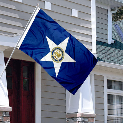 City of Houston (Texas, USA) Flag: 3x5ft Man Cave American Texas Metropolis Logo Style Decor Banner