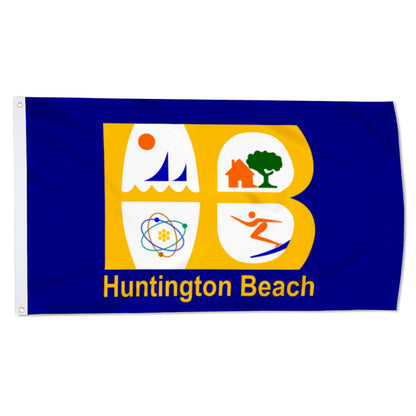 City of Huntington Beach (California, USA) Flag: 3x5ft Man Cave American California Coastal Multi-Style Decor Banner