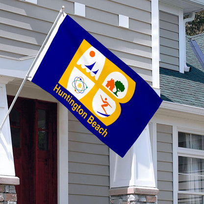 City of Huntington Beach (California, USA) Flag: 3x5ft Man Cave American California Coastal Multi-Style Decor Banner