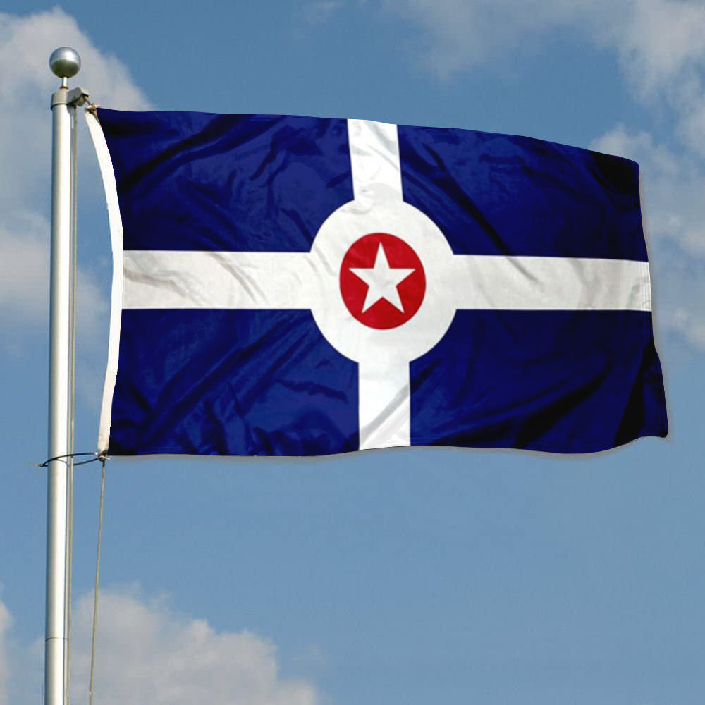 City of Indianapolis (Indiana, USA) Flag: 3x5ft Man Cave American Indiana Logo Classic Style Decor Banner