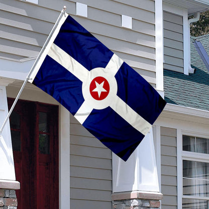City of Indianapolis (Indiana, USA) Flag: 3x5ft Man Cave American Indiana Logo Classic Style Decor Banner