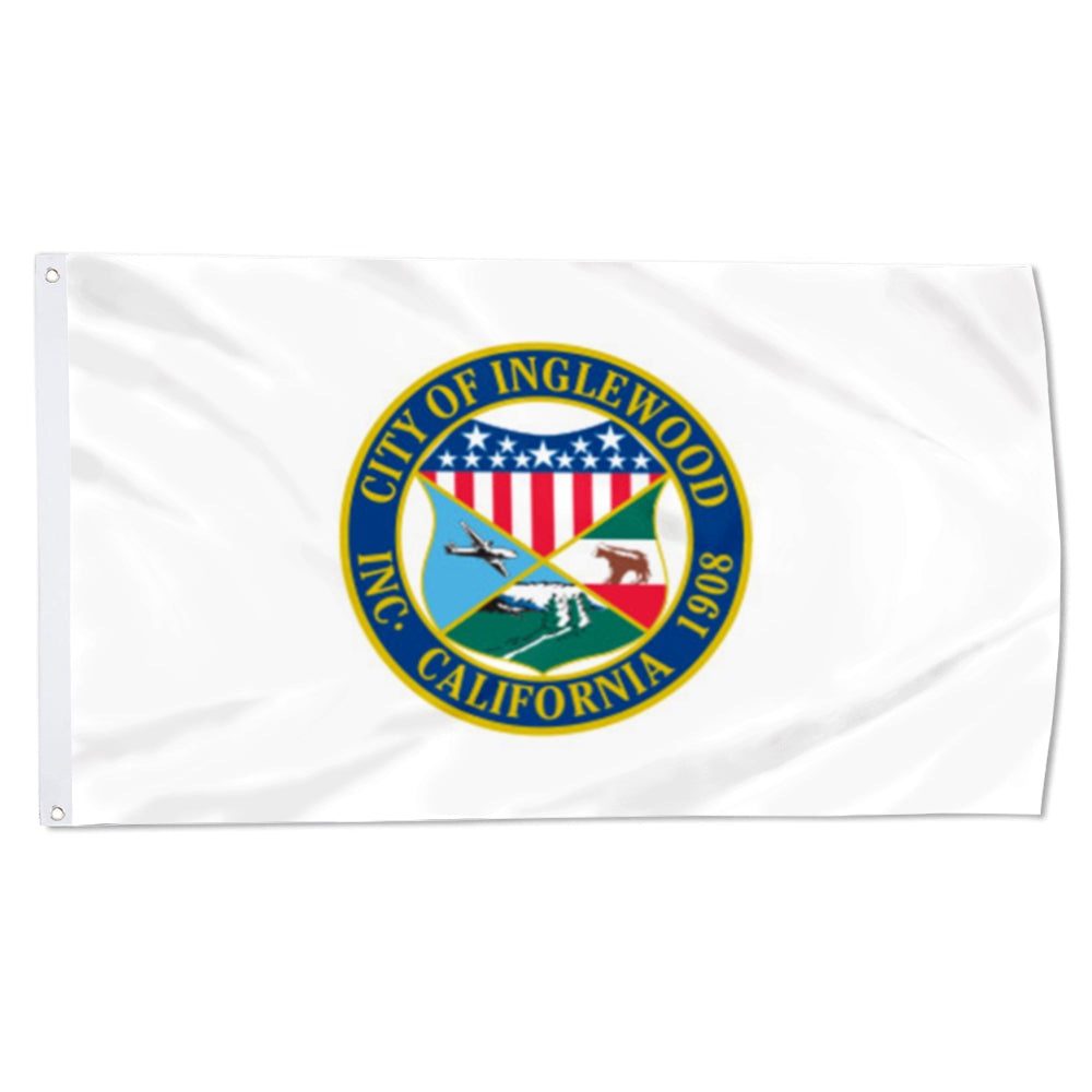 City of Inglewood (California, USA) Flag: 3x5ft Man Cave American California Multi-Fusion Style Decor Banner