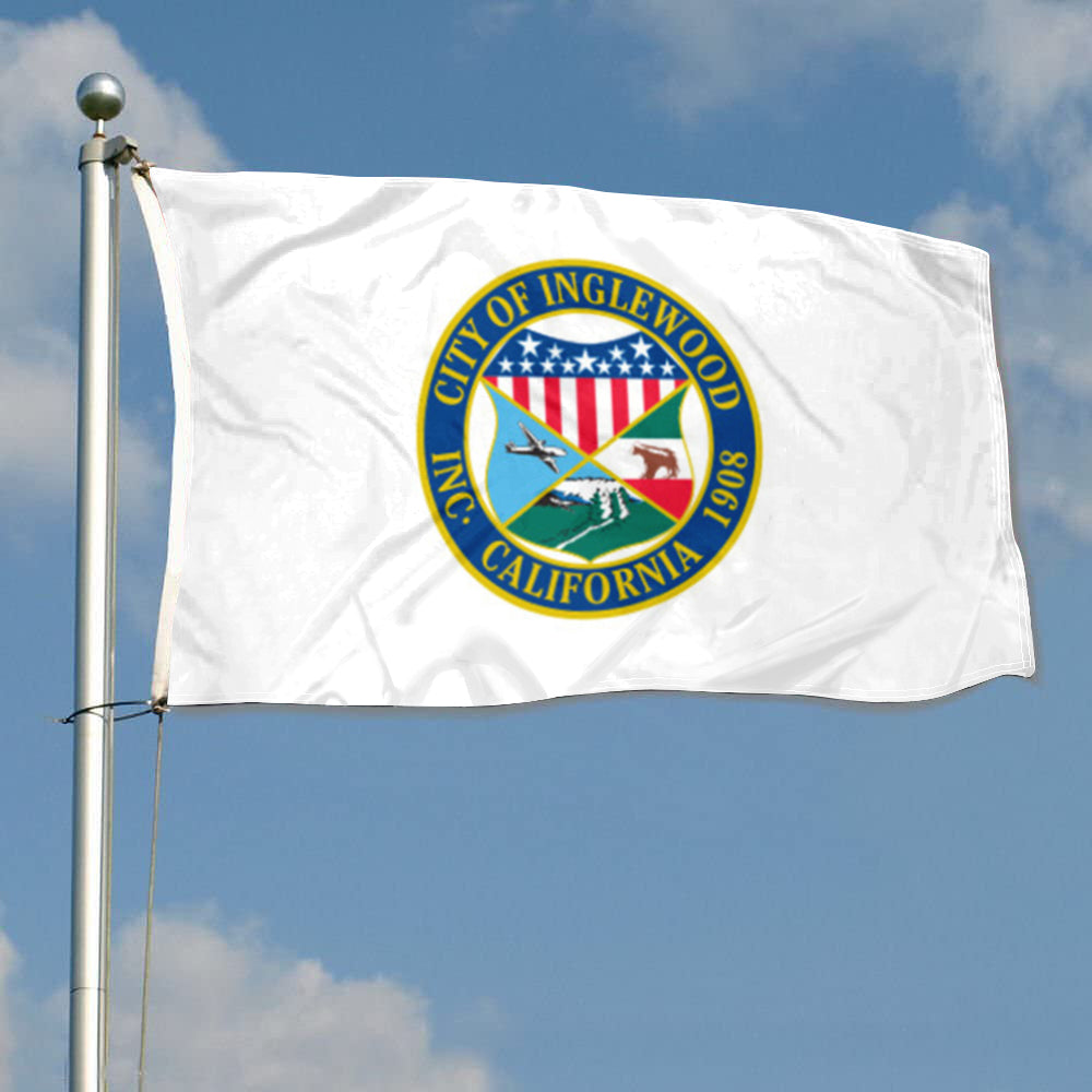 City of Inglewood (California, USA) Flag: 3x5ft Man Cave American California Multi-Fusion Style Decor Banner