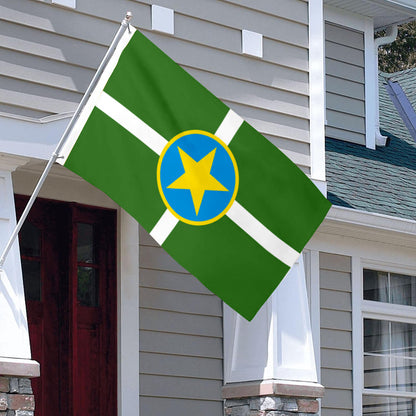 City of Jackson (Mississippi, USA) Flag: 3x5ft Man Cave American Mississippi Logo Minimalist Style Decor Banner
