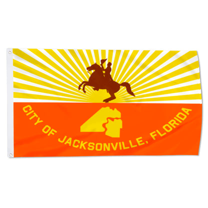 City of Jacksonville (Florida, USA) Flag: 3x5ft Man Cave American Florida Sunshine Regional Style Decor Banner