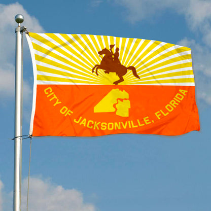 City of Jacksonville (Florida, USA) Flag: 3x5ft Man Cave American Florida Sunshine Regional Style Decor Banner