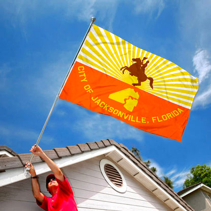 City of Jacksonville (Florida, USA) Flag: 3x5ft Man Cave American Florida Sunshine Regional Style Decor Banner