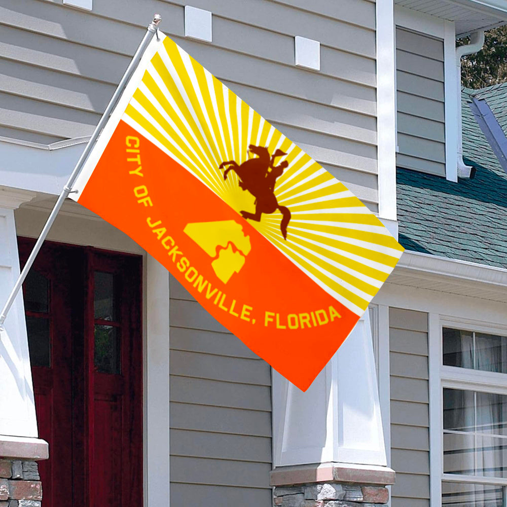 City of Jacksonville (Florida, USA) Flag: 3x5ft Man Cave American Florida Sunshine Regional Style Decor Banner