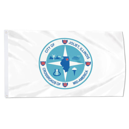 City of Joliet (Illinois, USA) Flag: 3x5ft Man Cave American Illinois Transportation Hub Style Decor Banner