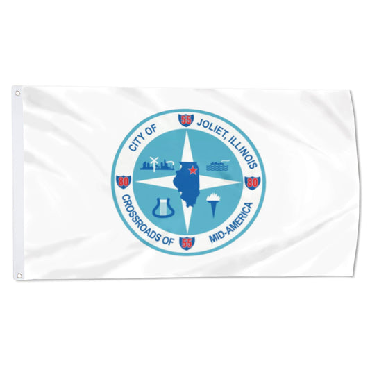 City of Joliet (Illinois, USA) Flag: 3x5ft Man Cave American Illinois Transportation Hub Style Decor Banner
